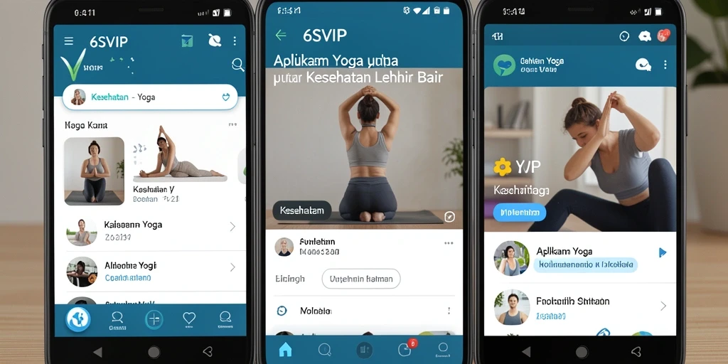 Antarmuka aplikasi 6SVIP yang intuitif untuk praktik Yoga sehari-hari.