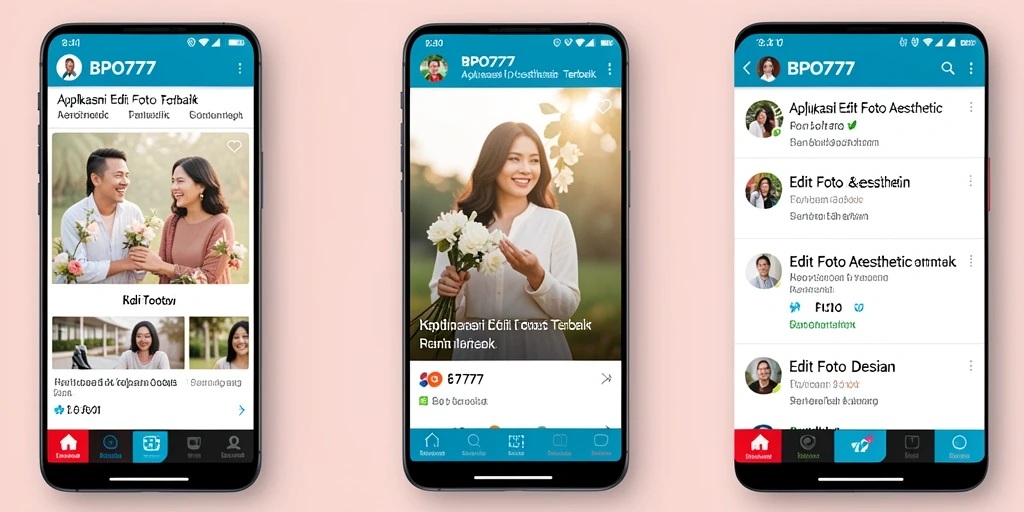 Tampilan antarmuka BPO777 dengan fitur Edit Foto Aesthetic yang menarik.