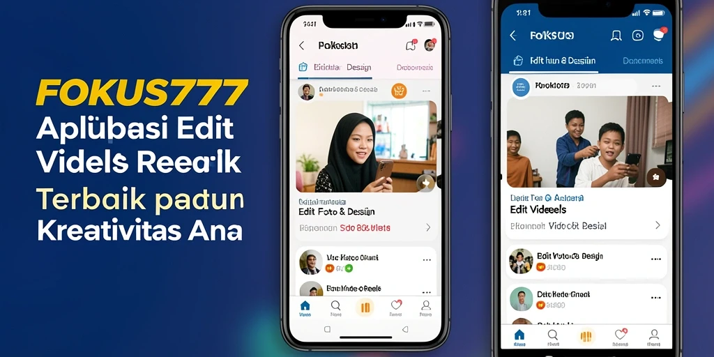 Tampilan antarmuka modern FOKUS777 untuk Edit Video Reels.