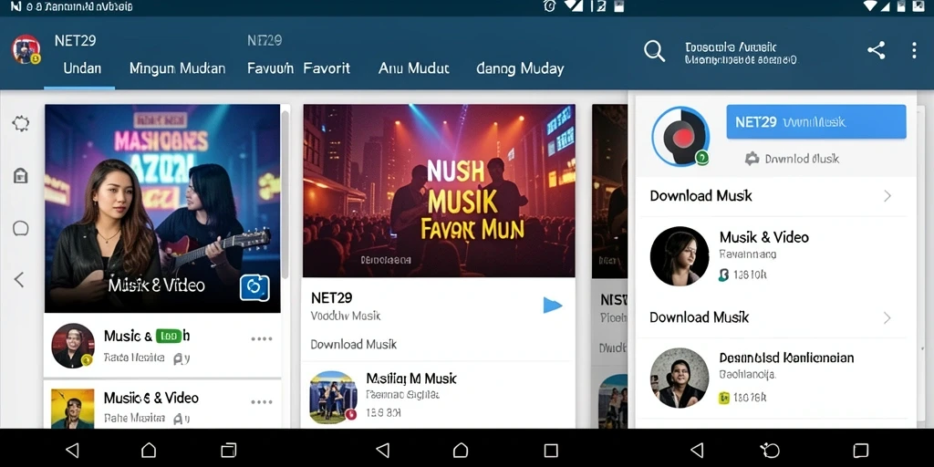 Tampilan antarmuka NET29 untuk Download Musik yang user-friendly.