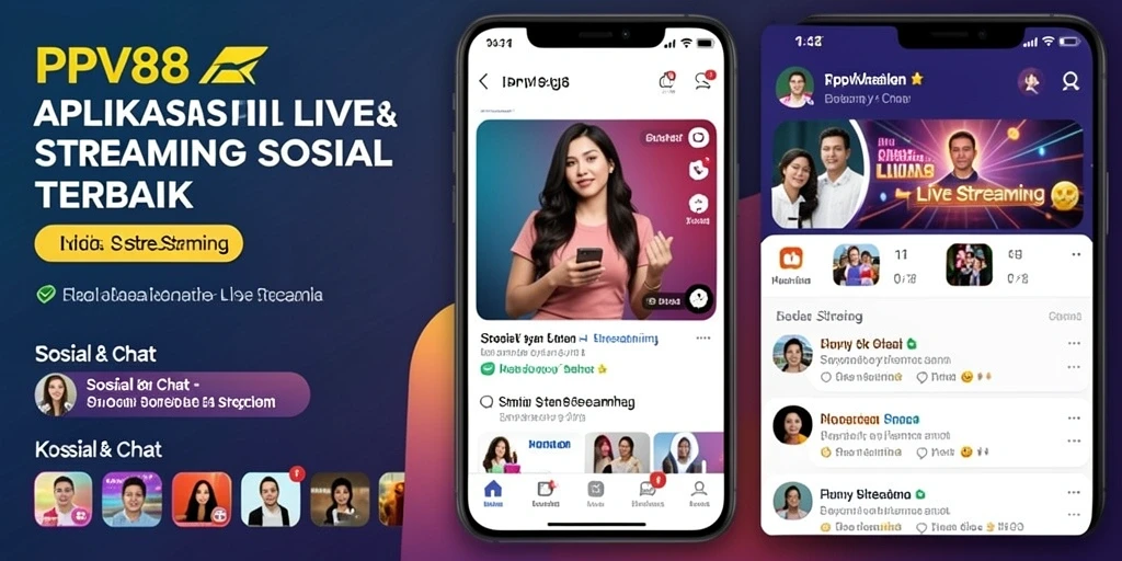 Tampilan antarmuka utama PPV88 dengan fitur Live Streaming dan chat.