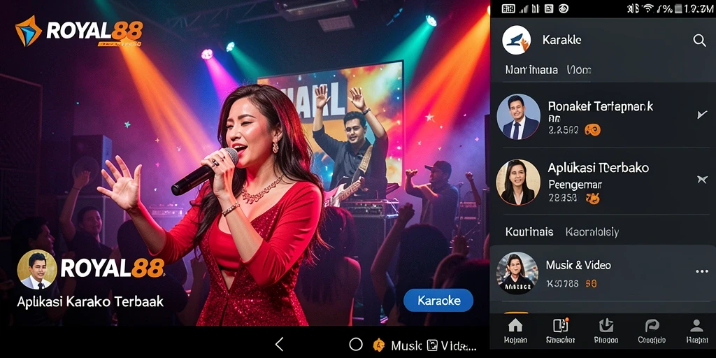 Antarmuka ROYAL88 yang memudahkan pengguna untuk karaoke.