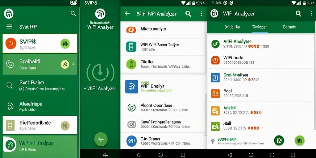 Tampilan antarmuka aplikasi SVIP6 WiFi Analyzer yang informatif.