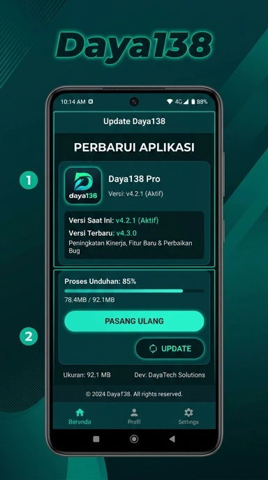 Riwayat Versi Daya138 untuk Pengguna Android